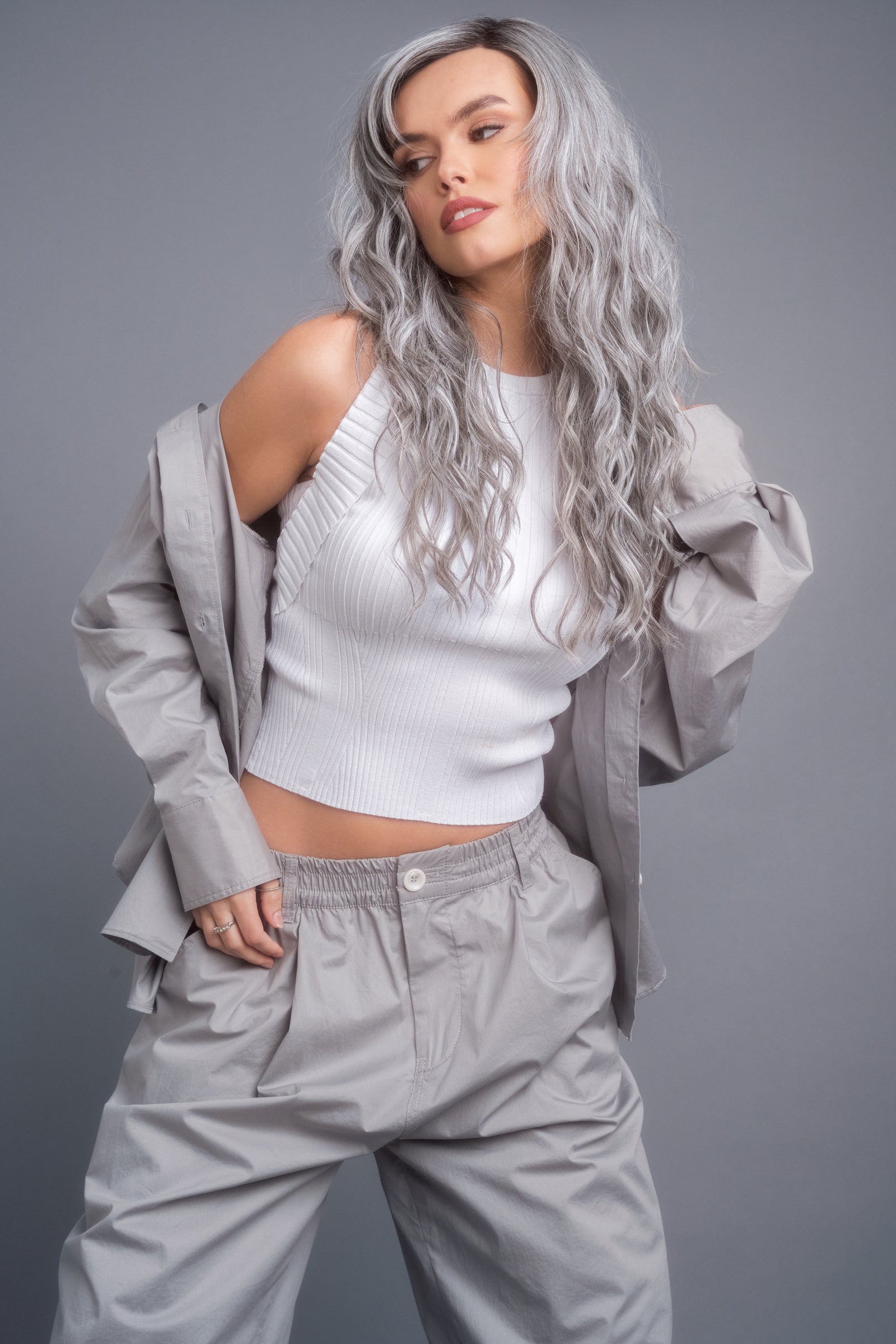 Brooklyn-R Lace Front Monofilament Part Heat Friendly Synthetic Wig By Alexander | Salt Pepper MR