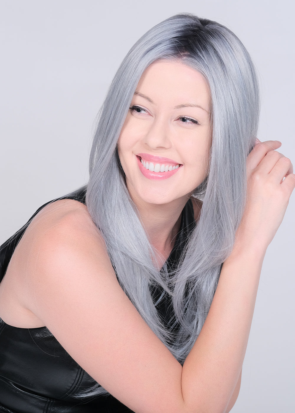 Dolce & Dolce 23 Graphite Lace Front & Monofilament Part Synthetic Wig by Belle Tress