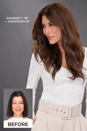 EasiPart T HH 18 Inch Monofilament Remy Human Hair Topper By Jon Renau | Exclusive