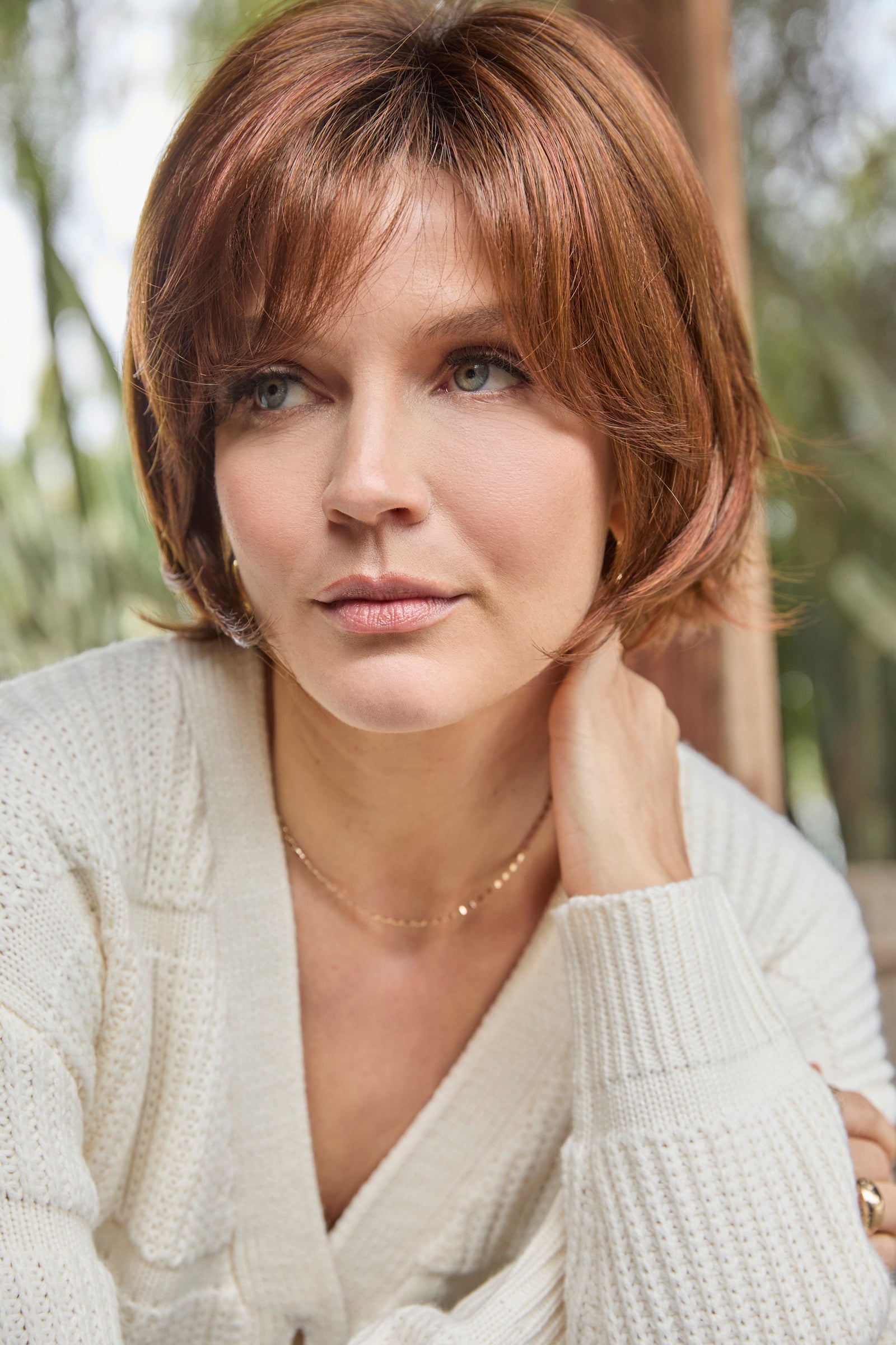 Glenn Lace Front Monofilament Softnet Synthetic Hair Wig By Amore | Cherry Brown