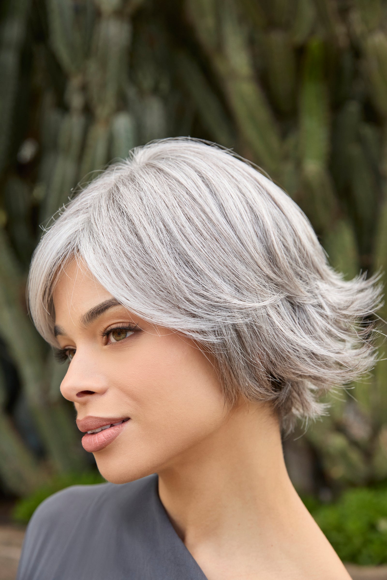 Glenn Lace Front Monofilament Softnet Synthetic Hair Wig By Amore | Silver Stone