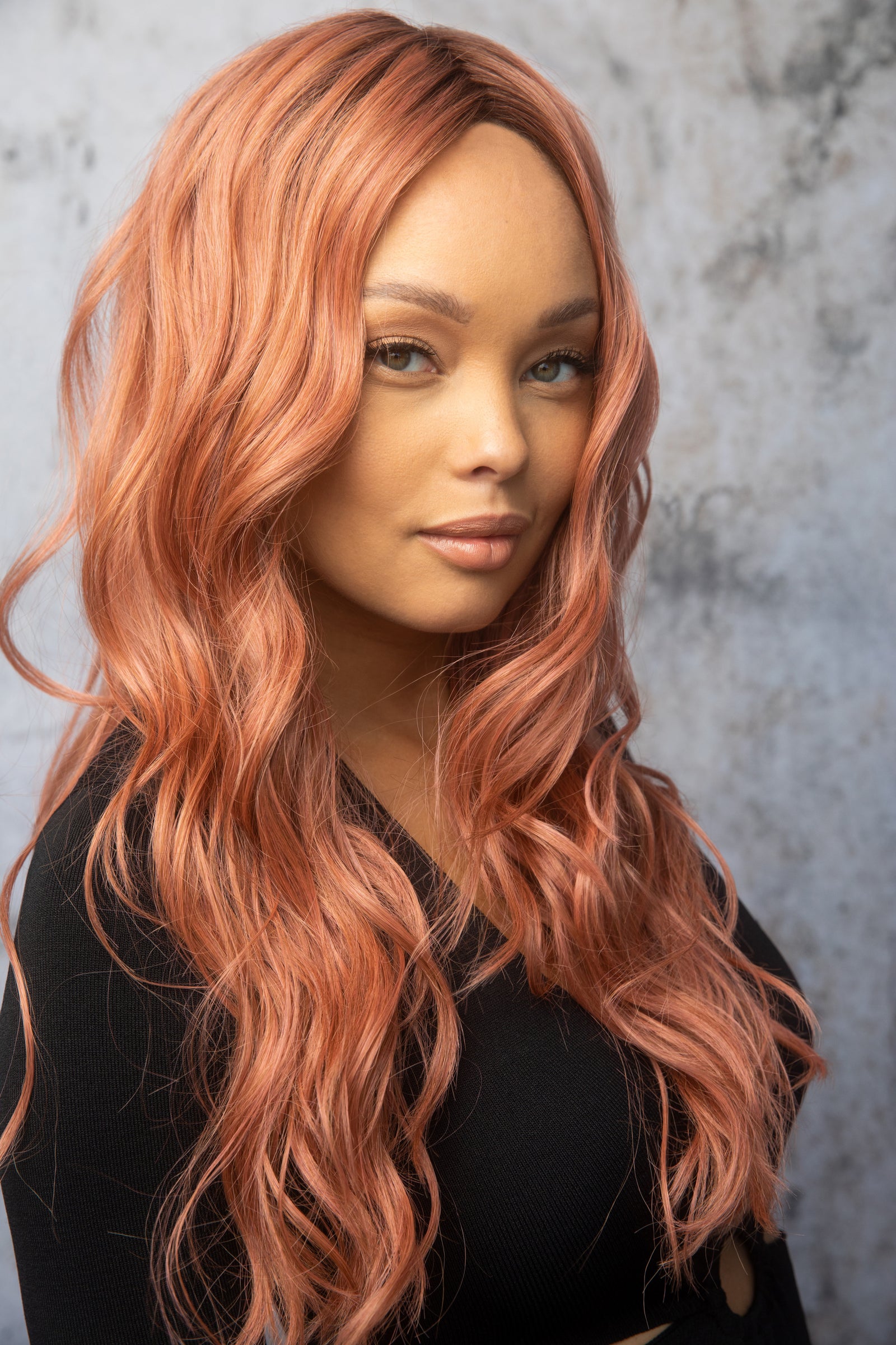 Lavish Wavez Lace Front Monofilament Part Synthetic Wig By Rene of Paris | Dusty Rose