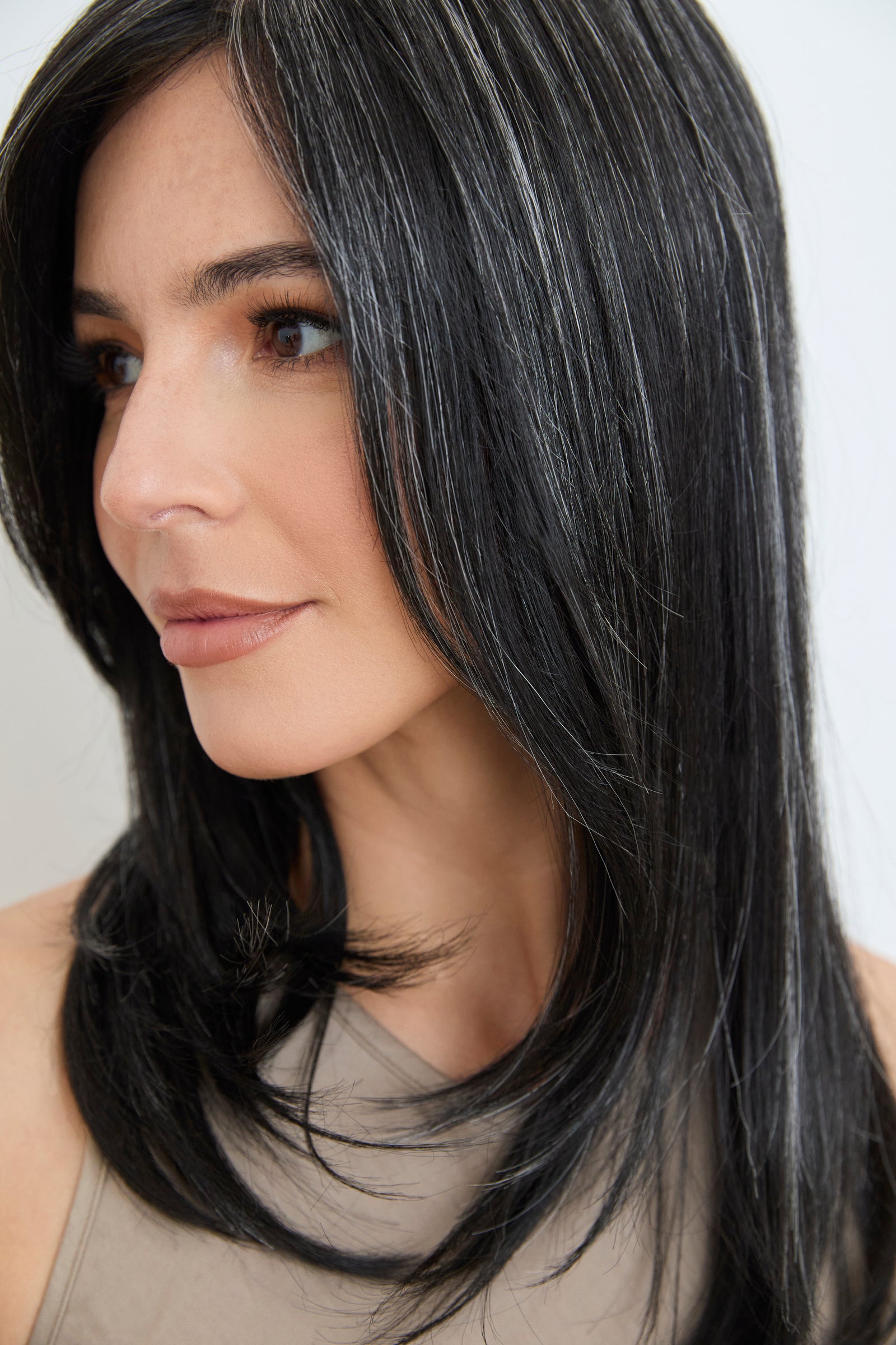 Long TP Mono LG Monofilament Synthetic Hair Wiglet By Amore | Icy Caviar