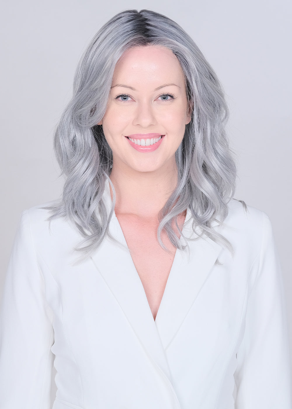 Peerless 18 Center Part Lace Front Synthetic Hair Wig By Belle Tress | Graphite