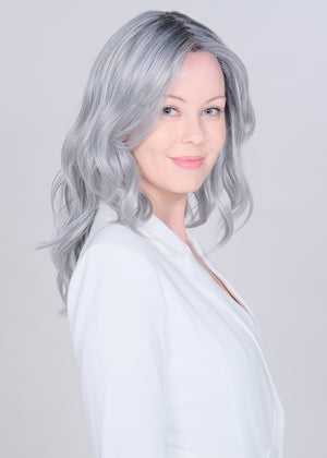 Peerless 18 Graphite Center Part Lace Front Synthetic Hair Wig By Belle Tress