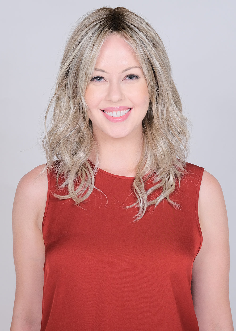 Peerless 18 Lace Front Monofilament Part Synthetic Wig By Belle Tress | Rootbeer Float Blonde