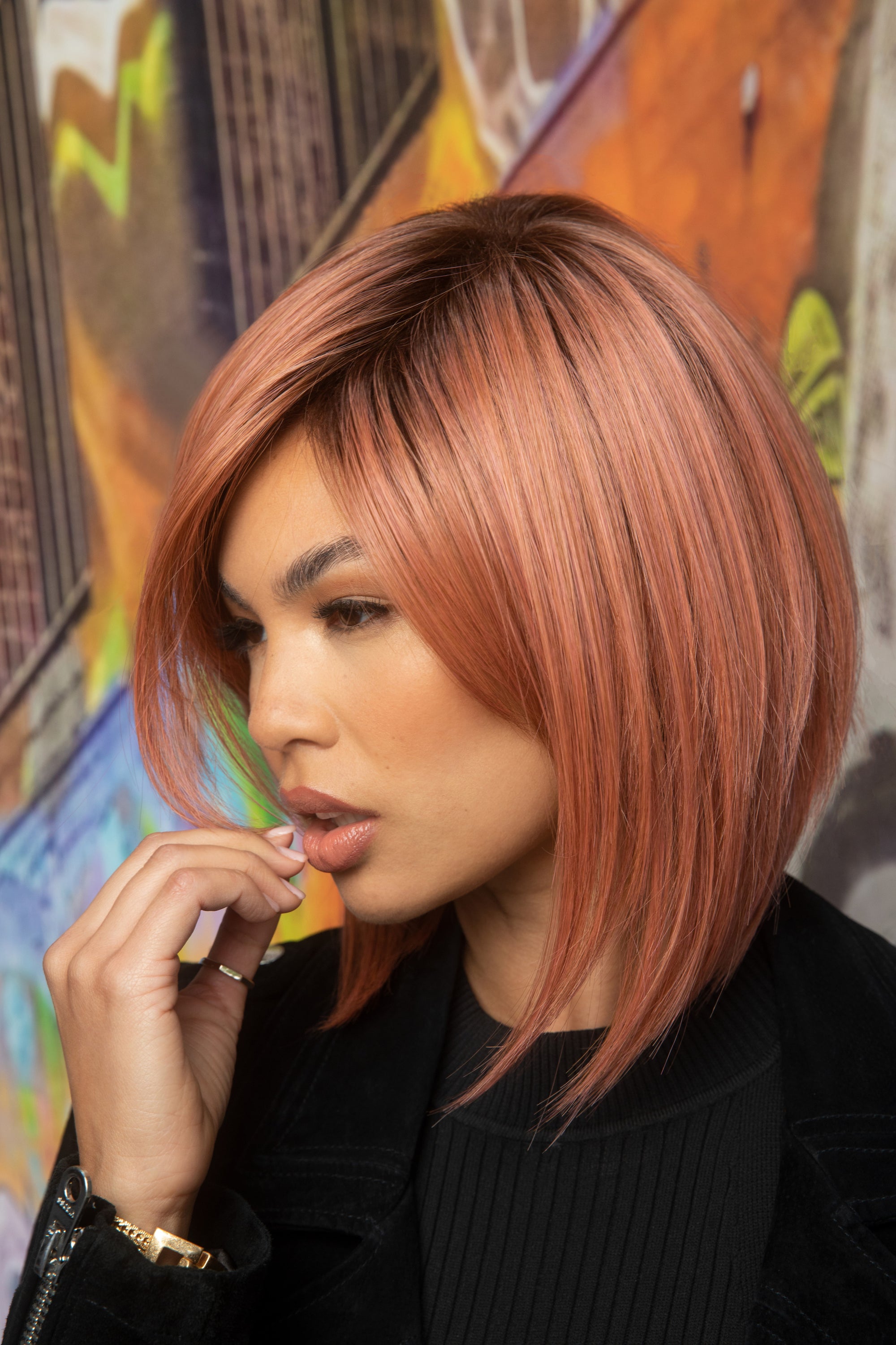 Silky Sleek Synthetic Hair Wig By Rene of Paris | Dusty Rose