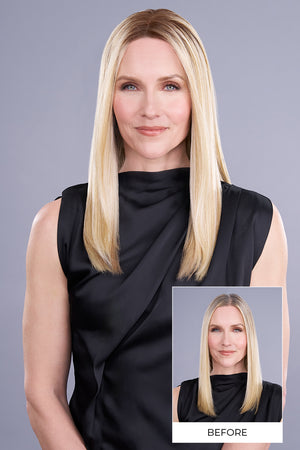 Top Trend Lace Front HD 18 Inch Double Monofilament Wefted Back Clip-In Straight Synthetic Hair Topper By Jon Renau | FS24/102S12
