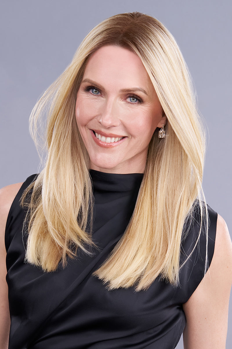 Top Trend Lace Front HD 18 Inch Double Monofilament Wefted Back Clip-In Straight Synthetic Hair Topper By Jon Renau | FS24/102S12