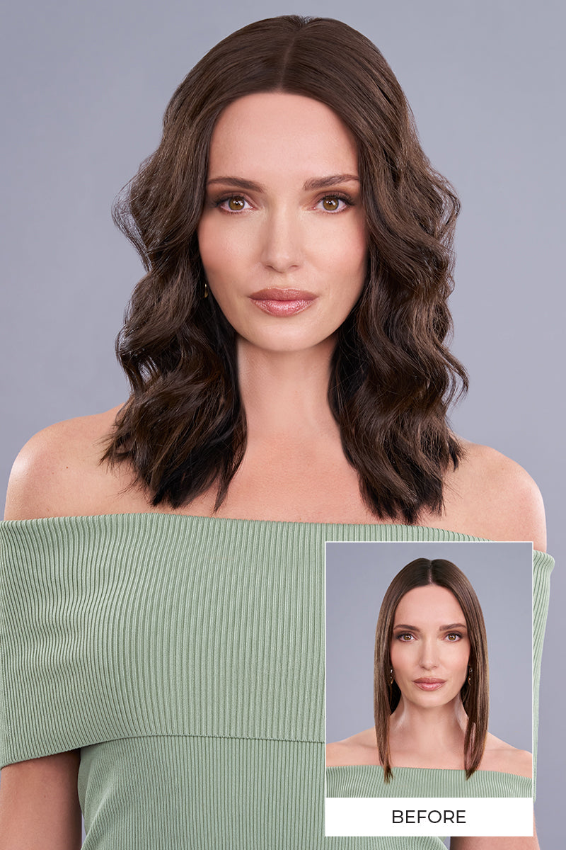 Top Trend Lace Front HD 14 Inch Double Monofilament Wefted Back Clip-In Wavy Synthetic Hair Topper By Jon Renau | Exclusive