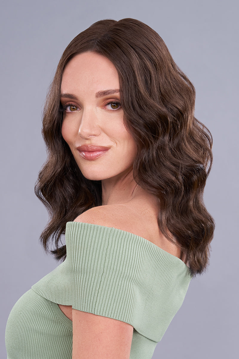 Top Trend Lace Front HD 14 Inch Double Monofilament Wefted Back Clip-In Wavy Synthetic Hair Topper By Jon Renau | Exclusive