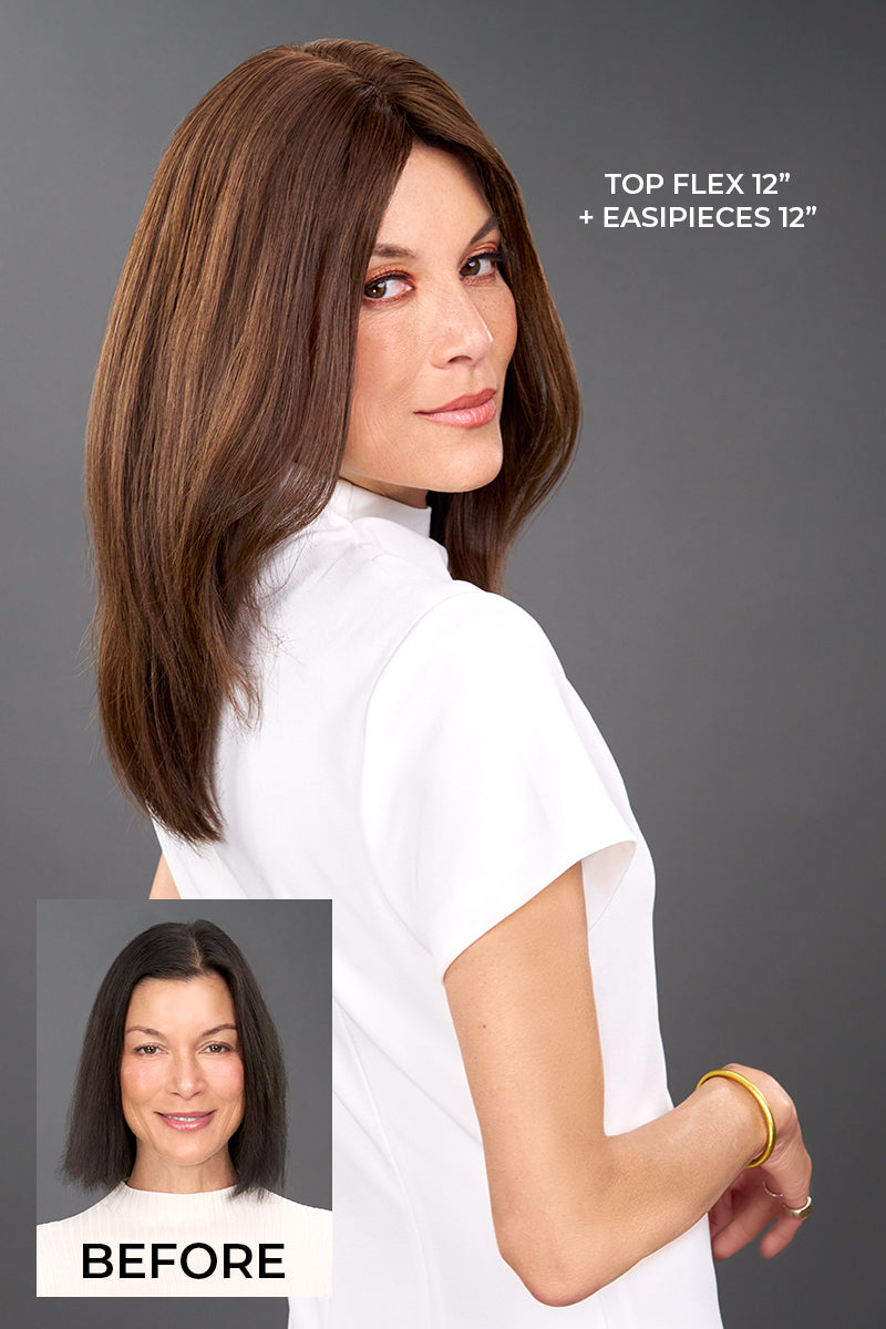 Top Flex 12 Inch Monofilament Remy Human Hair Topper By Jon Renau