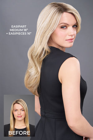 EasiPart Medium 18 Inch Monofilament Remy Human Hair Topper By Jon Renau | Exclusive
